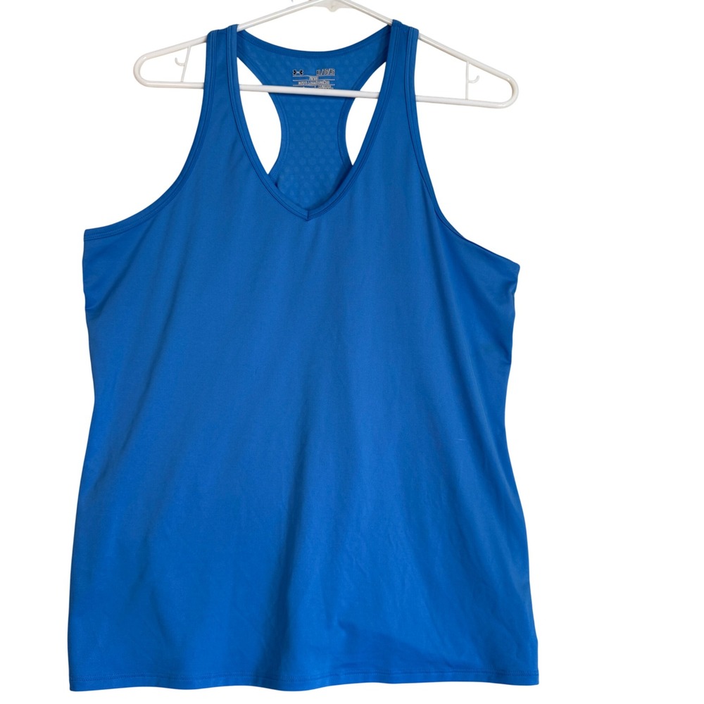 Under Armour‎ Fitted HeatGear Tank Top Racerback Blue XL Womens